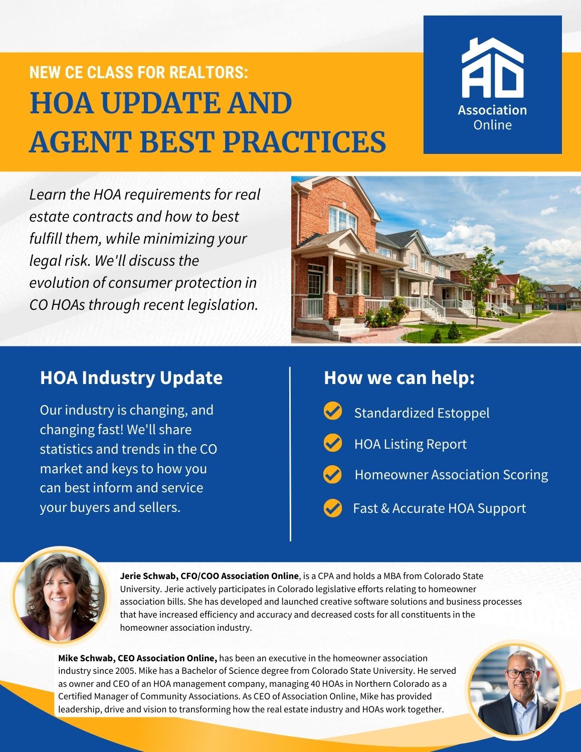 Real Estate Agent CE HOA Update and Agent Best Practices